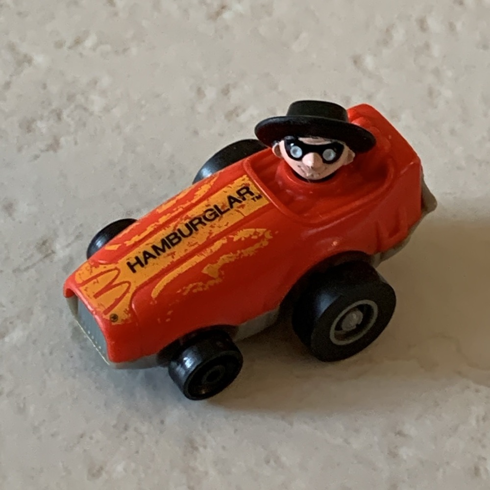 Vintage McDonald’s Hamburglar Pullback Action Toy Car, 1984, Ertl